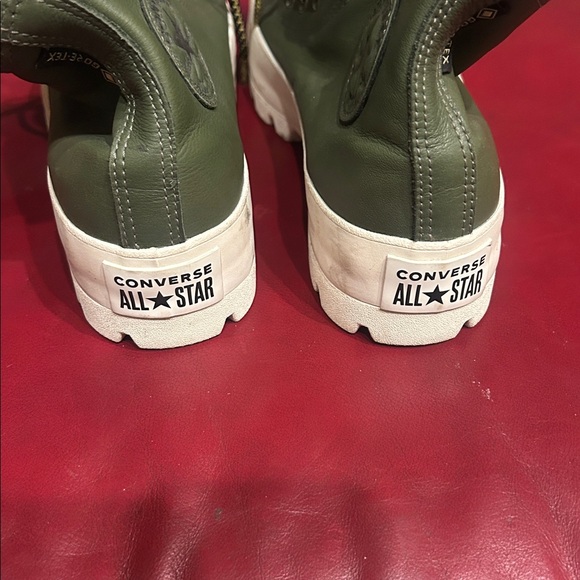 Converse Olive High-Tops with White Accents Women's SZ 8.5 - Picture 3 of 4